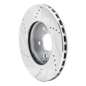 Mercedes-Benz SLK230 Brake Rotor (1) - Front Right - R1 Concepts - Drilled & Slotted - Silver - `96-`15